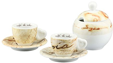 THUN ® - Set 2 tazzine caffè e zuccheriera Crème