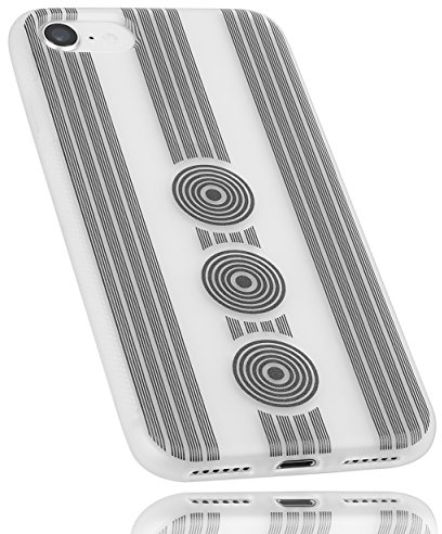 mumbi Hülle kompatibel mit iPhone SE 2 2020 / 7 / 8 Handy Case Handyhülle double GRIP mit Motiv Kreise, transparent weiss