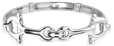 W | S WITHLOVE SILVER WithLoveSilver Equestrian Armreif aus Sterlingsilber, doppeltes Pferd