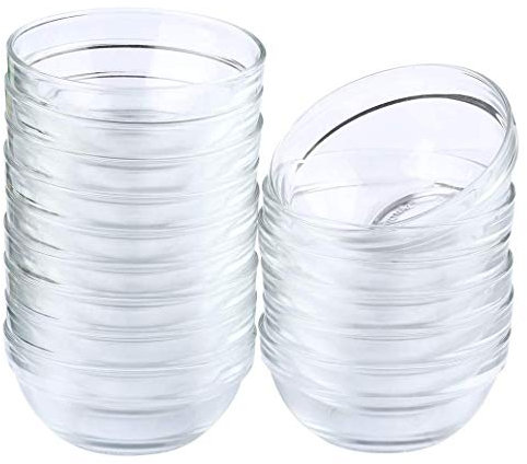 Maredash Mini Bowls 4 Inch Glass Bowls for Kitchen Prep, Dessert, Dips, and Candy Dishes ,4oz Stackable Dishware safe ,Set of 16 (combination)