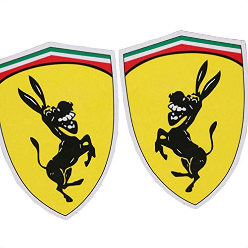 Republe 1Pair Asino Divertente Snake Dog Modello 11x13cm Riflettente Sticker Car Cover Compatibile per la Ferrari