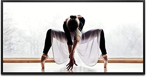Ballett Tänzerin ca. 130x70cm Wandbild inklusive Schattenfugenrahmen schwarz - Panorama Leinwand Bild XXL Format Wandbilder Wohnzimmer Wohnung Deko Kunstdrucke