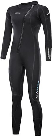 Ultra-Stretch-Neoprenanzug, 3 mm, Frontreißverschluss, Ganzkörper-Tauchanzug, Einteilig, für Männer und Frauen, Schnorcheln, Tauchen, Schwimmen, Surfen (Frauen, S)
