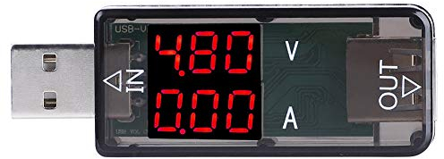Tester USB, Akozon Voltmetro Amperometro LCD a Colori Misuratore di Corrente Multimetro - Rilevamento in Tempo Reale Di Tensione, Corrente e Potenza - per Telefono, Power Bank, Pad(Nero)