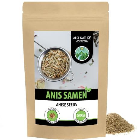 Alpi Nature Anis en Grano Entero 500g, Semillas de Anís Enteras para Té de Anís y la Cocina