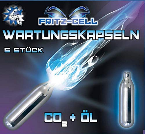 fritz-cell 5 12g CO2 Wartungskapseln Luftgewehr Softair Luftpistole Paintball Ventil Wartungskapseln