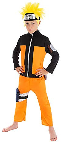 Krause & Sohn Kinder Kostüm Naruto Shippuden inkl. Perücke Ninja Manga, Fasching Karneval (152)