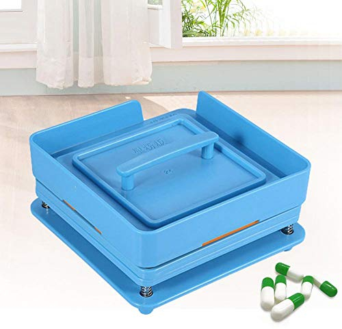 Wakects Outil de Remplissage de Capsule en Plastique, Plaque de Remplissage Manuelle pour Capsule de Poudre de Capsule Vide avec 100 Trous, Convient Aux Petites Usines, Pharmacies, Laboratoires(Bleu)