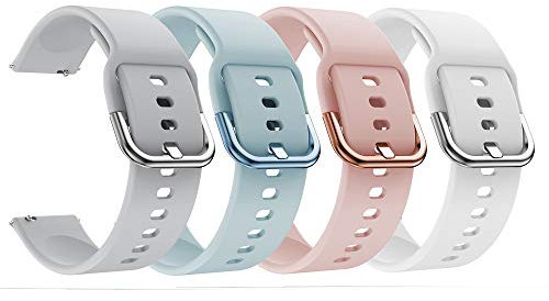 Angersi 20mm Silicona Suave de liberación rápida Sport Correa Replacement Bands Compatible con AMAZFIT GTR 42mm / GTS/Bip Younth (4 Pack)