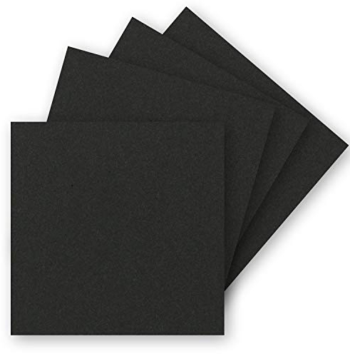 FarbenFroh by GUSTAV NEUSER 50 Einzel-Karten Quadratisch - 15 x 15 cm in Schwarz (Kraftpapier) - 240 g/m² - blanko Bastel-Karten, Postkarten, Bastelkarton in Ton-Papier Qualität