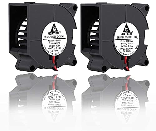 GDSTIME 2 Stück 40 x 20mm Gebläse Lüfter 4020 24V Turbinen Turbo 40mm Kühlung Ventilator 6500 U/min 4CM Radial Lüfter