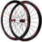 Racing Road Cycling Wheels 700C, V-brake Double Wall Aluminum Alloy 40MM Bike Wheels Rim 24 Hole for 7/8/9/10/11 Speed (Size : 700C)