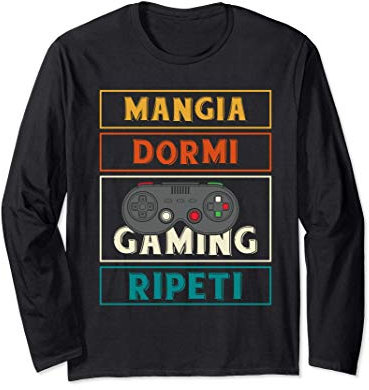 Gaming Gamer Divertente Giochi Al Computer Videogiochi Maglia a Manica