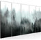 Runa Art Wandbild XXL Wald Natur Wohnzimmer Schlafzimmer 200 x 80 cm Türkis Grau 5 Teilig - Made in Germany - 032355b