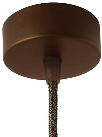 AMARCORDS - Auvent de plafond en métal, cache fil pour lustre couleur CORTEN, boîtier de lampe complet avec accessoires serre-câbles, vis et support de plafond. Diamètre 77mm hauteur 26mm