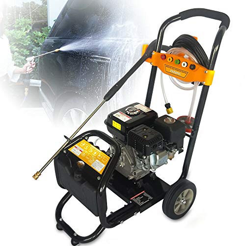 Benzin Hochdruckreiniger Garten Flächenreiniger Hochdruck Dampfstrahler Dreckfräse 7,5 PS 3600 RPM OHV-Motor Reinigungsgerät Mobil Druckreiniger