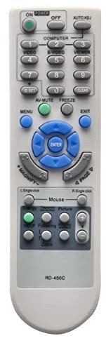 AULCMEET RD-450C Ersatzfernbedienung kompatibel mit NEC Projektoren NP/LT/UM/V Serie V230+ V230X V260 V260X V300X UM300W UM300X P420X PN54 NP510WS NP52 NP53 NP54 NP60 NP600 NP600S M260WS M260X