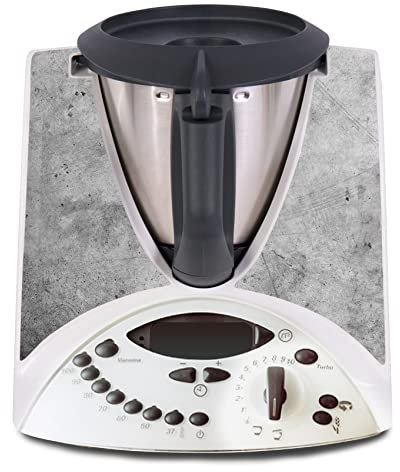 Deko Schutz Aufkleber kompatibel mit Küchenmaschine Thermomix TM31 Design Sticker Klebefolie Zubehör Küchengerät wasserfest selbstklebend R182 (15 Granit)