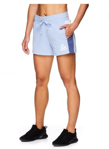 Reebok Women's 3.5 Inseam Running, Relaxing, Journey Color Block French Terry Shorts with Pockets, (as1, Alpha, s, Regular, Regular, Evetide, XX-Large)