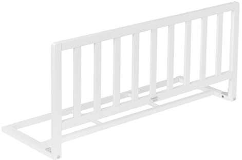 ib style Bettgitter Tamo, Kinderbettschutz, Baby Rausfallschutz, Bettabsperrung, Baby & Kinder, Klappbar für Reisen, Holz Barriere, Weiß, 90 cm