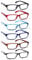 COJWIS Lesebrille 6 Pack herren und Damen Qualität Feder Scharnier Blaulichtfilter Leser Brille(6 Farbe Mischen-2, 2.50)