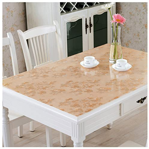 FANIVIN Haushalt Küche PVC Tischdecke Tischmatte Schreibtisch Tischfolie Tischschutz Matte Wasserdicht Gold 80 * 120CM