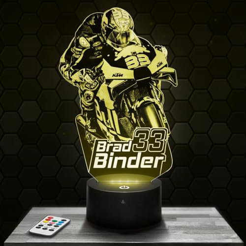Lampephoto.fr Nachttischlampe - Touch-Nachtlicht GP moto B. Binder 3D-LED-Lampe Illusion, Geschenkidee Weihnachten Geburtstag Junge und Mädchen Nachttischlampe Kinder- oder Erwachsenenzimmer