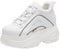 ANUFER Damen Hohe Plattform Chunky Turnschuhe Beiläufig Schnüren Sport Papa Schuhe Weiß mit Schwarzem Rand SN02920 EU35