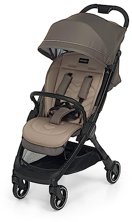 Foppapedretti Passeggino Leggero Ciao, per bambini 0-22 Kg (0-4 anni), Chiusura ad 1 mano, Self-Standing, Schienabile Regolabile, Ruote Ammortizzate, Porta Oggetti, Telaio in Alluminio, Cappuccino
