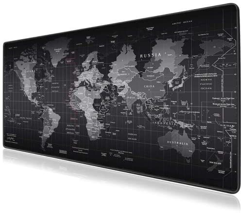 WURK Scheibtischunterlage [Weltkarte] - Premium Qualität Schreibtischunterlage Inklusive Kabelclip - Mauspad - Große Schreibunterlage - Mauspad XXL - Rutchfeste Unterlagenmatte (70 cm x 30 cm)