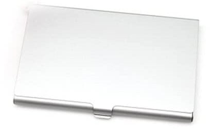 anso Visitenkartenetui aus Metall, für Kreditkarten, Aufbewahrung, Tasche, solide Brieftasche, Abdeckung (Silber)