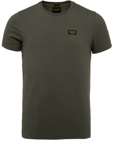 PME Legend Herren Rundhals T-Shirt Cold DYE Regular Fit Schwarz Weiss Grün Blau, Größe:L, Farbe:Beluga 8039