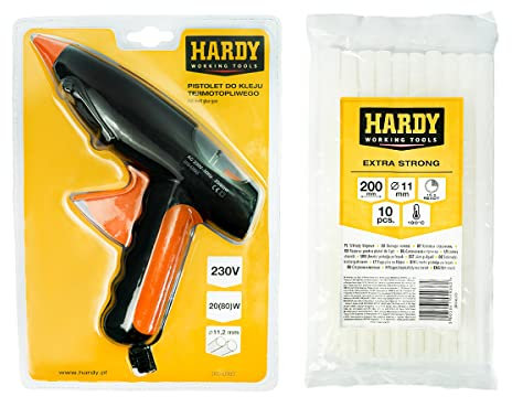 HARDY Heißklebepistole 65W mit Klebevorrat 10 Stück DIY DIY für Karton Holz Papier FloristikDauerhaft