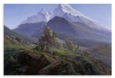 HAATTI The Watzmann By Caspar David Friedrich Poster Wandkunst Bild Gemälde Leinwanddrucke Kunstwerke Schlafzimmer Wohnzimmer Dekor 30 x 45 cm