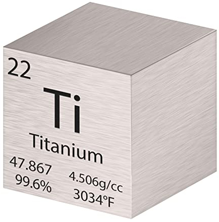 Pevfeciy 1 Inch Titan Würfel 25,4 mm Metall Dichte Würfel reines Metall hohe Dichte Element Würfel für Element Sammlungen Labor Experiment Material Hobbys
