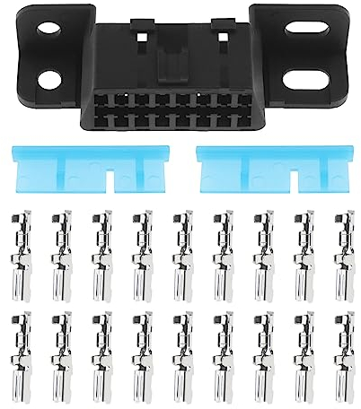 ECSiNG OBD2 16-polige Buchse Buchse Stecker OBDII Auto Adapter J1962 OBD 2 Stecker Shell Kit für Fahrzeug Feste Kabelbaum Buchse montierter Stecker Armaturenbrett Port