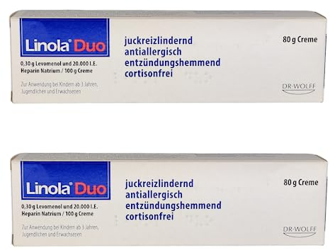 LINOLA DUO Sparset 2x 80g I Effektive Pflege ohne Cortison für gesunde, juckfreie Haut I Entzündungshemmende Hautpflege I mit gratis give away von Pharma Perle