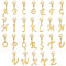 SUPERFINDINGS 26 Stück 304 Edelstahl Buchstaben Anhänger Charms Goldener Buchstabe A Bis Z Karabinerverschlüsse Charms Mini Alphabet Armband Halsketten Anhänger