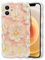 EYZUTAK Handyhülle für iPhone 12,Bunte Vintage Ölgemälde Blume Lockiges Wellen Rahmenform Weiche TPU Case,Mode Langlebige Handyülle mit Laserblume Stoßfeste Schutzhülle für Frauen Mädchen-Rosa