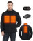 HEWINZE Heated Fleece Jacket for Men - Dual-Control Heated Jacket with 7.4V Battery Pack, Large, Black