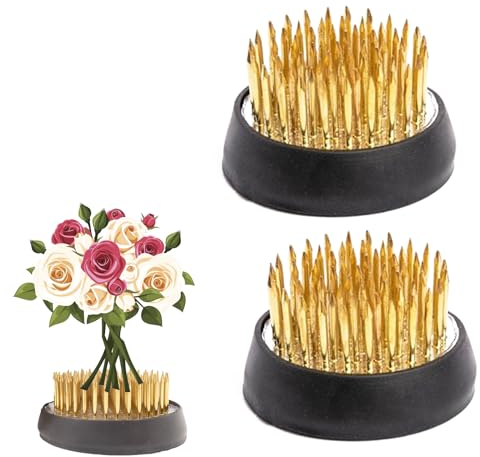 Molyorch 2 Stück Round Flower Frog, Blumenarrangement Tool, Blumen Lgel, Blumenfrosch Blumenarrangement, für Blumenarrangement, Blumenläden, Teehaus (Kupferfarbe)