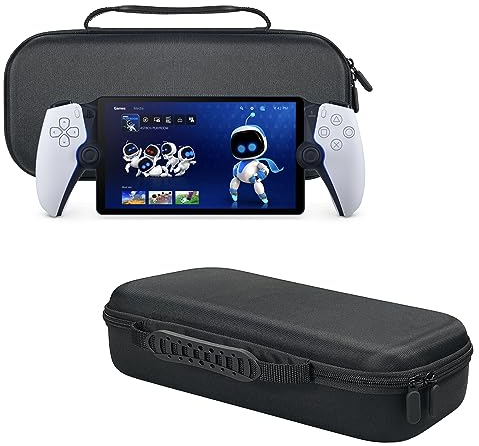 GMUJIAO Kompatibel mit Sony Playstation Portal für Schutzhülle,Travel Case Aufbewahrung,Handschlaufe Trage Tasche,Vollständiger Schutz/Stand-Schwarz