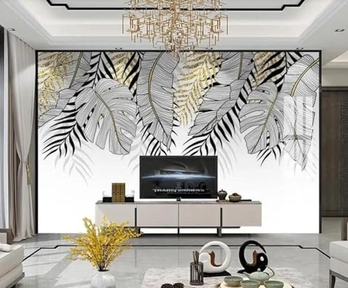 ILIYA 3d simple noir et blanc feuille papier peint murale maison chambre salon fond mur non-tissé tissu