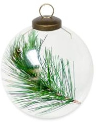 Weihnachtskugeln mit Feder oder Tannenzweig (Tannenzweig)