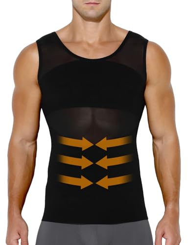 Casey Kevin Shapewear Herren Kompressionsshirt Elastische Bauchweg Unterhemd Herren Body Shaper Tank Top Ärmellos