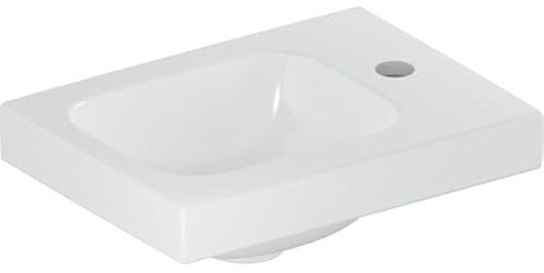 Geberit iCon Light Handwaschbecken, 38 cm x 28 cm, mit Hahnloch rechts, ohne Überlauf, Ablagefläche rechts, 501830, 501.830.00.2, Farbe: Weiß