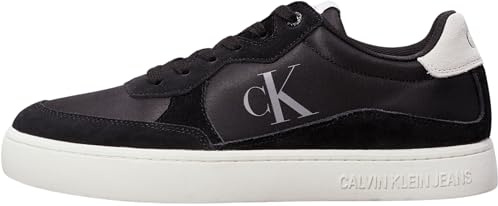 Calvin Klein Herren Cupsole Sneaker Classic Iconic Nylon Schuhe, Schwarz (Black/Bright White), 44