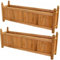 Vivo Technologies Set of 2 Extra Large Rectangular Wooden Planters Outdoor Garden Planter Box Planting Raise Bed Plants Flowers Plant Pot Natural Long Wood Pot,90x20x34 cm,Natural