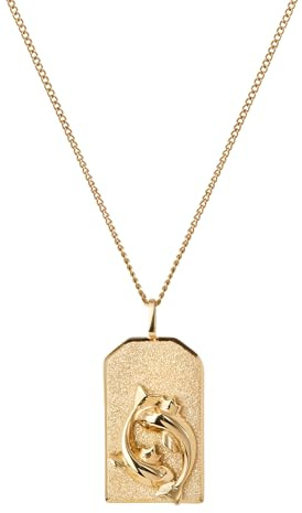 JENNY BIRD Pisces Zodiac Pendant Necklace | High Polish Gold, Lobster Clasp | Sleek, Chunky Designer Jewelry for Women