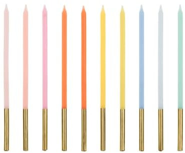 PartyDeco Geburtstagskerzen 14 cm | 10 Stck. - Bunt